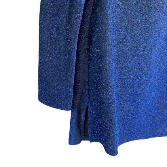 Lucy In The Sky Blue Shimmer Long Sleeve Backless Mini Dress XS - Picture 5 of 9